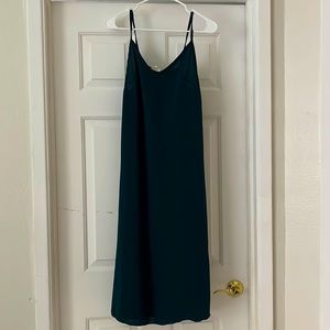 Dark teal midi length dress